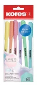  Golyóstoll, 1,0 mm, kupakos, háromszögletű, KORES "KOR-M Pastel", kék akciós termékkép 1