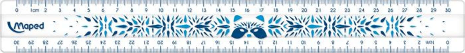  Vonalzó, műanyag, törhetetlen, 30 cm, MAPED "Study Unbreakable Fancy", vegyes színek akciós termékkép 1