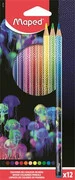  Színes ceruza készlet, háromszögletű, MAPED "Deepsea Paradise", 12 különböző szín akciós termékkép 1
