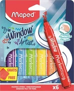  Ablakfilc készlet, vastag, törlőkendővel, 5 mm, MAPED "Marker'Peps", 6 különböző szín akciós termékkép 1