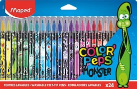  Filctoll készlet, 2,8 mm, kimosható, MAPED "Color'Peps Monster" 24 különböző szín akciós termékkép 1