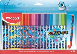  Filctoll készlet, 2 mm, kimosható, MAPED "Color'Peps Ocean Life", 24 különböző szín akciós termékkép 1