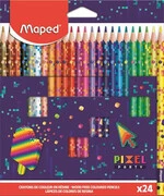  Színes ceruza készlet, háromszögletű, MAPED "Pixel Party", 24 különböző szín akciós termékkép 1