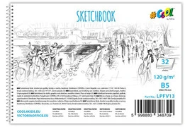  Vázlatfüzet, famentes, B5, spirál, 32 lap, COOL BY VICTORIA akciós termékkép 1