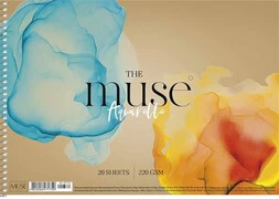  Vázlatfüzet, spirál, A4, akvarell, 220 g, 20 lap, SHKOLYARYK "Aquarelle Muse" akciós termékkép 1
