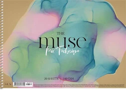  Vázlatfüzet, spirál, A4, 240 g, 20 lap, SHKOLYARYK "Mix Technique Muse" akciós termékkép 1