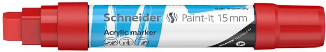  Dekormarker, akril, 15 mm, SCHNEIDER "Paint-It 330", piros akciós termékkép 1