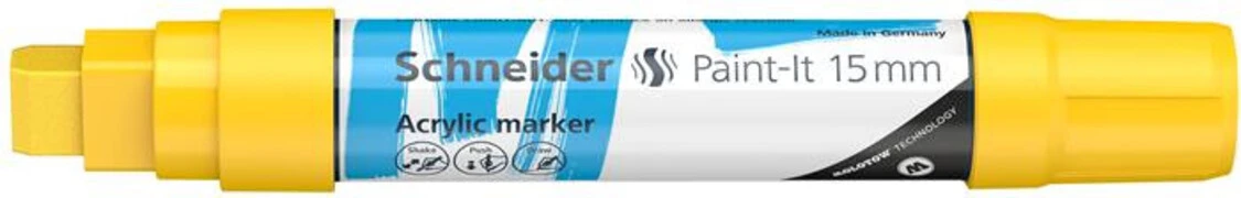  Dekormarker, akril, 15 mm, SCHNEIDER "Paint-It 330", sárga akciós termékkép 1