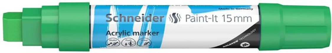  Dekormarker, akril, 15 mm, SCHNEIDER "Paint-It 330", zöld akciós termékkép 1