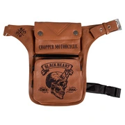 Motoros combtáska W-TEC Black Heart Devil Skull Brown Leather akciós termékkép 1