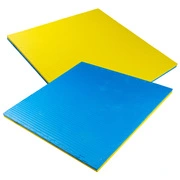 Puzzle tatami szőnyeg inSPORTline Malmeida 100x100x4 cm kékes-sárga, szalmamintás termék 2. képe