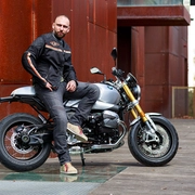 Nyári motoros kabát W-TEC 2Stripe fekete-bézs-narancs S termék 2. képe