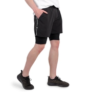 Férfi rövidnadrág 2in1 inSPORTline Closefit Short fekete M akciós termékkép 1