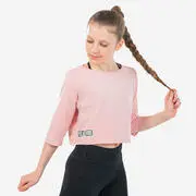 Lány crop top póló modern tánchoz, rózsaszín Starever akciós termékkép 1