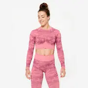 Női fitnesz hosszú ujjú crop top - 900-as Domyos akciós termékkép 1