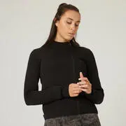 Női melegítőfelső fitnesz edzéshez 560-as, fekete Domyos akciós termékkép 1