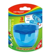  Hegyező 3 lyukú tartályos, fedeles Keyroad Tris vegyes színek akciós termékkép 1