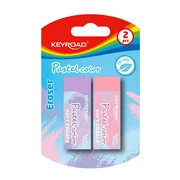  Radír, PVC mentes 2 db/bliszter Keyroad Pastel Color vegyes színek akciós termékkép 1