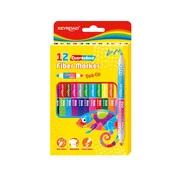  Rostirón, filctoll kétvégű készlet 12 db/doboz Keyroad duo fiber marker 24 klf. szín akciós termékkép 1