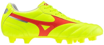 Mizuno Morelia II Club MD Safety Yellow/Fiery Coral 2/Galaxy Silver focicipő termék 2. képe