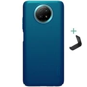 Xiaomi Redmi Note 9 5G, Műanyag hátlap védőtok, stand, Nillkin Super Frosted, zöldes-kék akciós termékkép 1