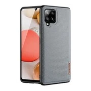 Samsung Galaxy A42 5G / M42 5G SM-A426B / M426B, Műanyag hátlap védőtok + szilikon keret, fényvisszaverő szövet hátlap, rács minta, Dux Ducis Fino, kék akciós termékkép 1