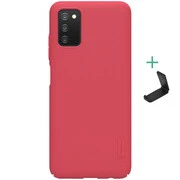 Samsung Galaxy A03s SM-A037F, Műanyag hátlap védőtok, stand, Nillkin Super Frosted, piros akciós termékkép 1