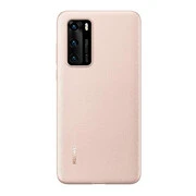 Huawei P40, Műanyag hátlap védőtok, gumírozott, textil minta, gyári, rózsaszín akciós termékkép 1