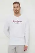Pepe Jeans pamut hosszúujjú Eggo Long fehér, nyomott mintás akciós termékkép 1