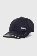 BOSS pamut baseball sapka BOSS GREEN sötétkék, sima akciós termékkép 1