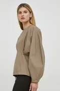 By Malene Birger blúz pamutból Maias bézs, női, sima akciós termékkép 1