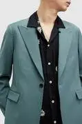 AllSaints gyapjú kabát MOAD BLAZER türkiz, MJ553Z termék 2. képe
