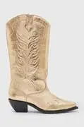 AllSaints bőr cowboy csizma Dolly Boot sárga, női, magassarkú, WF763Z akciós termékkép 1