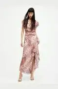 AllSaints ruha BREA CASCADE maxi, testhezálló akciós termékkép 1