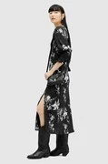 AllSaints ruha ANI IONA DRESS fekete, midi, harang alakú, W003DA termék 2. képe