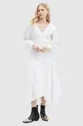 AllSaints pamut ruha AVIANA BRODERIE DRES fehér, maxi, harang alakú, WD579Z akciós termékkép 1