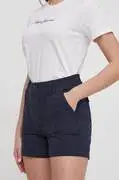 Pepe Jeans rövidnadrág női, sötétkék, sima, magas derekú akciós termékkép 1