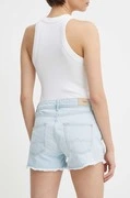 Pepe Jeans farmer rövidnadrág női, sima, közepes derékmagasságú termék 2. képe