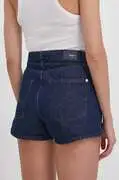 Pepe Jeans farmer rövidnadrág női, sötétkék, sima, magas derekú termék 2. képe