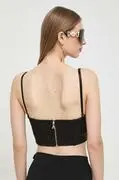 Patrizia Pepe top fekete, női, sima, 8C0676 A375 termék 2. képe