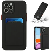 Huawei Honor Magic 7 Lite / X9c / X60 Pro, Szilikon tok, kártyatartóval, Wooze Card Slot, fekete termék 2. képe