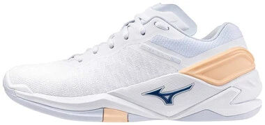 Mizuno Wave Stealth Neo White/Navy Peony/Peach Parfait kézilabda cipő akciós termékkép 1