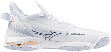 Mizuno Wave Mirage 5 White/Navy Peony/Peach Parfait kézilabda cipő termék 2. képe