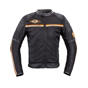 Nyári motoros kabát W-TEC 2Stripe fekete-bézs-narancs S akciós termékkép 1
