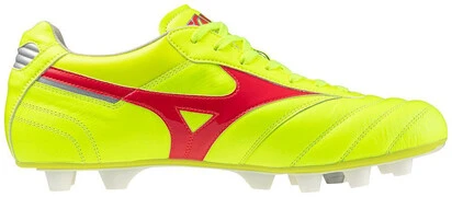 Mizuno Morelia II Elite MD Safety Yellow/Fiery Coral 2/Galaxy Silver focicipő termék 2. képe