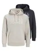 JACK & JONES Tréning póló  bézs / szürke / fekete akciós termékkép 1