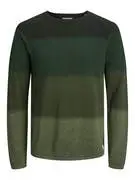JACK & JONES Pulóver 'Hill'  zöld / fenyő / sötétzöld / zöld melír akciós termékkép 1