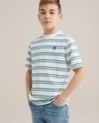 WE Fashion Póló  sötétkék / zöld / narancs / fehér termék 2. képe