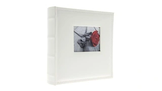 Bőr fotóalbum 10x15/300 leírással WHITE W fotó kivágással akciós termékkép 1
