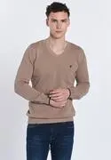 DENIM CULTURE Pulóver ' ROMEO '  bézs / tengerészkék termék 2. képe